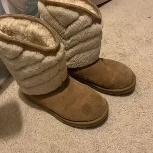 UGG Shoes Ugg Tania Chevron Shearling Fur Bootie Poshmark